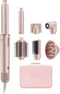 7MAGIC 7 in 1 Hair Styler & Hair Dryer Brush,110,000 RPM High-Speed Negative Ionic Hot Air Styler, 1400W Powerful Blow Dryer Brush & Multi-Style for Straight,Wavy, Curly, and Coily Hair, Pink