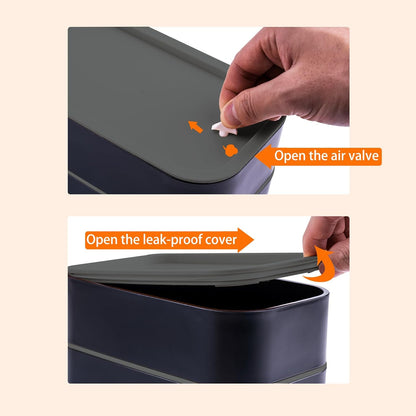 Bento Box Adult Lunch Box with Lunch Bag,Japanese Lunch Box Containers for Adult,Bento Lunch Box with Leakproof 54OZ Black (Black)