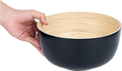 Restaurantware-Bambuddha 51 Ounce Extra Large Salad Bowl, 1 Heavy-Duty Round Salad Bowl - Sustainable, Reusable, Blue Bamboo Serving Dish, for Serving Salads, Fruits, and Appetizers