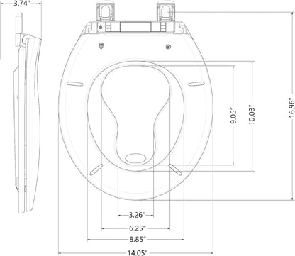 White Elongated Toilet Seat, Slow Close Toilet Cover Seat for Easy Clean and Stain-Resistant, Plastic Toilet Seat with Cover, Quick-Release Hinges and Quick-Attach Hardware