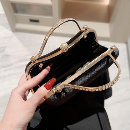 MZRAN Bags for Women, Women Rhinestones Handle Clutch Purse Velvet Handbag Evening Handbags Clutch Purse Wedding Party Bags - PuriLite
