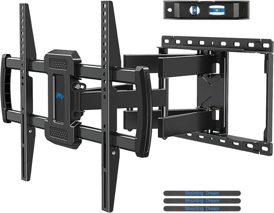 Mounting Dream TV Mount Bracket for Most 42-82 Inch Flat Screen TVs, Full Motion TV Wall Mounts with Swivel Articulating Dual Arms, Max VESA 600x400mm, 100 LBS Loading, Fits 16" Wood Studs, MD2296