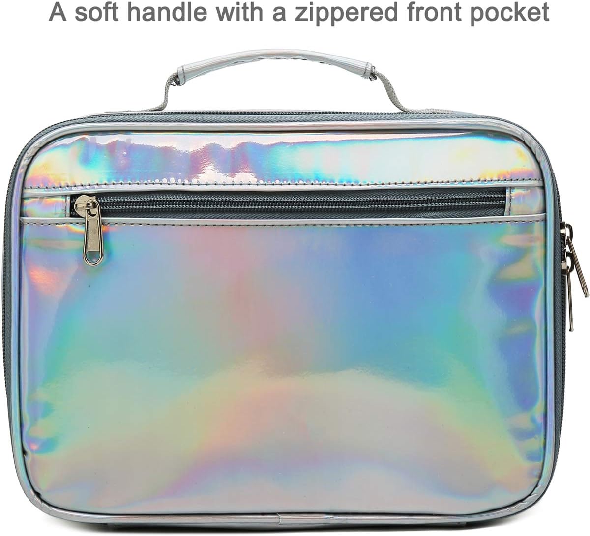FlowFly Kids Lunch Box Insulated Soft Bag Mini Cooler Back to School Thermal Meal Tote Kit for Girls, Boys, Black