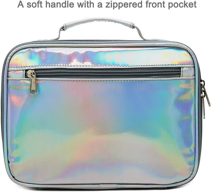 FlowFly Kids Lunch Box Insulated Soft Bag Mini Cooler Back to School Thermal Meal Tote Kit for Girls, Boys, Black