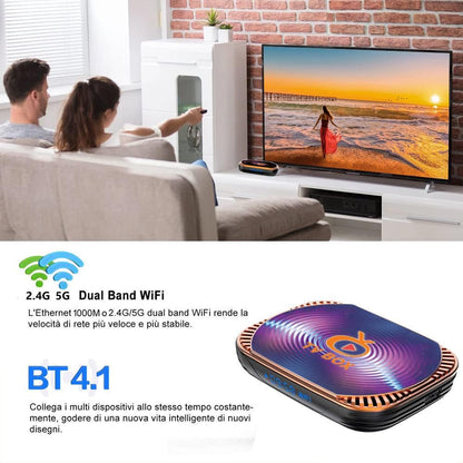 Android 11.0 TV Box 4GB Ram 32GB ROM TV Box MxIII X4 Amlogic S905X4 Quad Core with Dual Wi-Fi 2.4G/5.0G BT 4.0 8K 1000M LAN USB 3.0 Smart Tv Box