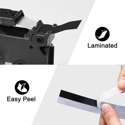 5 Pack Compatible with Brother Label Maker Tape P Touch TZe TZ Tape 12mm 0.47'' Laminated White TZe-231 TZ 231 Label Tape for Brother P-Touch PT-H110 PT-D210 PT-D600 PT-D400AD PT-1290