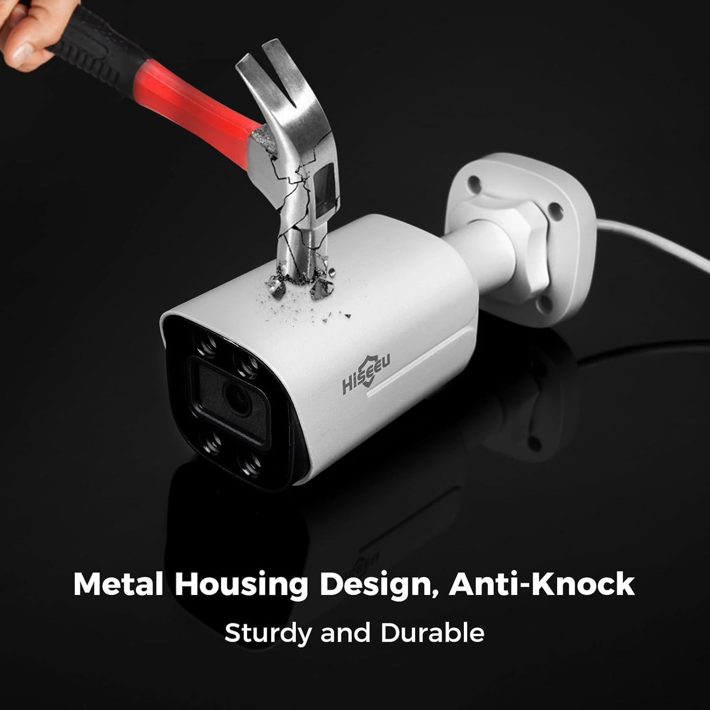 Hiseeu 4K Wired PoE Security Camera System,Color Night Vision Home Security System w/8 MP PoE Cameras,121°Wide Angle,Human Vehicle Detect,2 Way Audio,16ch NVR for Home Surveillance Indoor&Outdoor