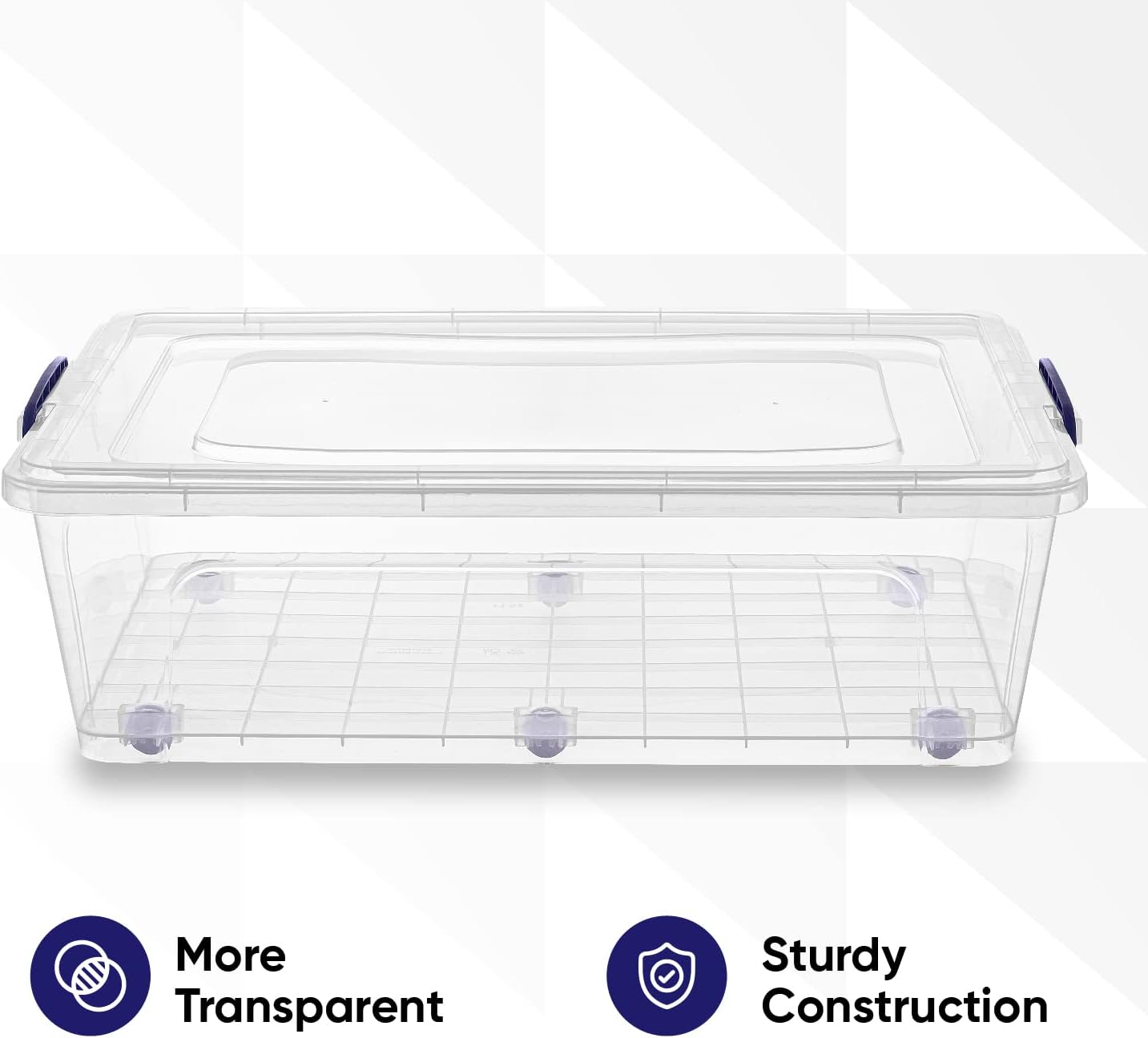 Superio Storage Bins with Lids- 3 Pack, 1.85 Qt Clear Boxes for Organizing, Stackable Plastic Containers- BPA Free, Non-Toxic, Odor Free, Organizer for Home, Office, Dorm
