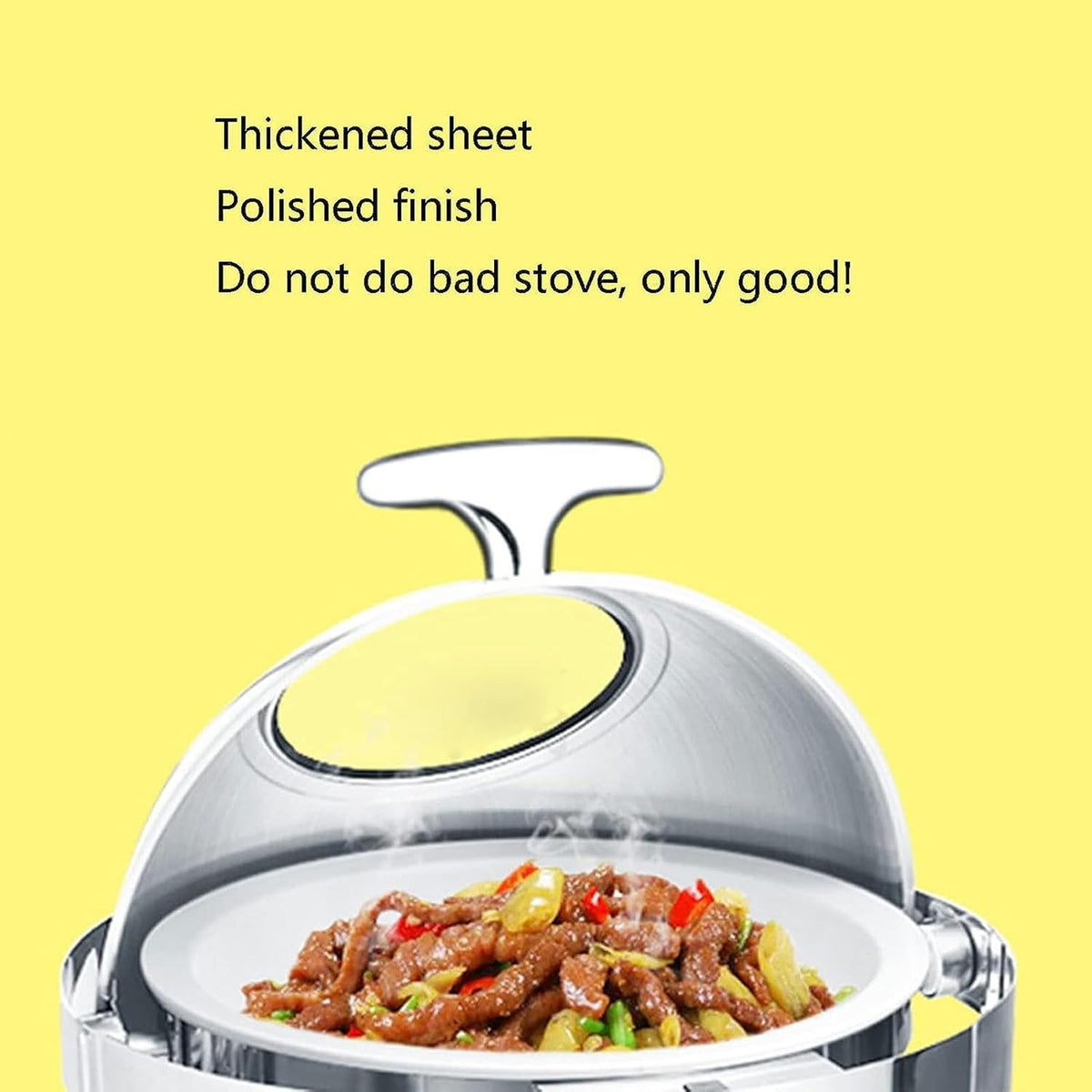 Buffetr & Heater - Catering Buffet Food Warm Tray, Dining Food Pot, Kitchenware New Stainless Steel Double Hot Pot, for Event Catering Banquets,Steel Cover - Single-6L,Steel Cover-Double