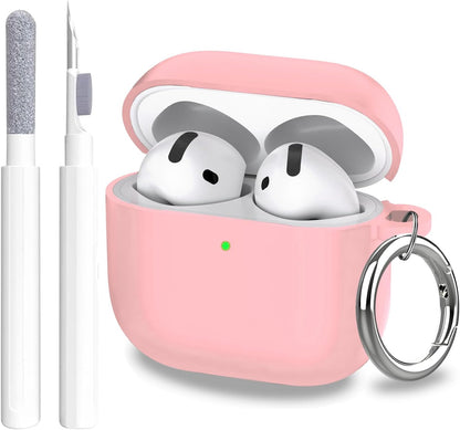 Aircawin for Airpods 4 Case Cover,Shockproof Case for Airpods 4th Generation Case Cover 2024,Premium Silicon Case with Keychain and Cleaing Pen for Airpods 4 Gen, Wireless Earphone Accessories-Blue