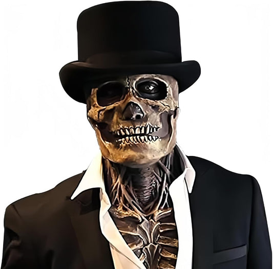 Yiypepy Halloween Skull Mask,Scary Full Head Horror Mask with Movable Jaw, Scary Realistic Latex Helmet Cosplay Party Props