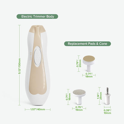 haakaa Baby Nail Trimmer Electric Baby Nail Clippers Kit for Newborn, Toddler or Adults Fingernails and Toenails Care, Baby Nail Care Set & Extra 4 Replacement Pads Combo - Acorn