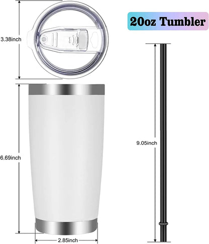 VEGOND 20oz Tumbler with Lid and Straw Stainless Steel Tumbler Cup Bulk Vacuum Insulated Double Wall Travel Coffee Mug Powder Coated Coffee Cup (Bluish Violet 6 Pack)