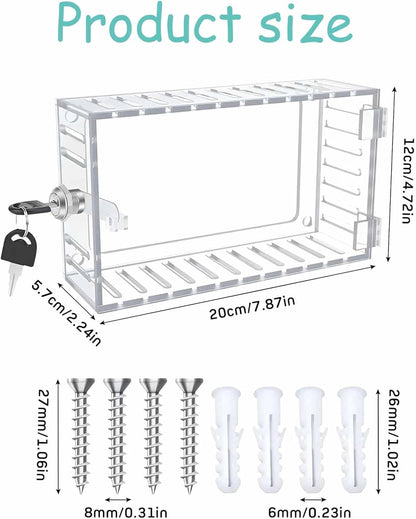 LinamHoz Universal Thermostat Lock Box with Key, Universal Clear Thermostat Guard Box, Thermostat Guard for Thermostat on Wall Fits Thermostats, (7.8in*4.7in*2.3in)