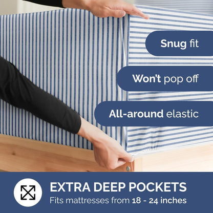 Extra Deep Queen Sheet Set - 6 Piece Breathable & Cooling Sheets - Hotel Luxury Bed Sheets Set - Easy & Secure Fit - Soft, Wrinkle Free & Comfy Sheets Set - White Sheet Set w/Extra Deep Pockets