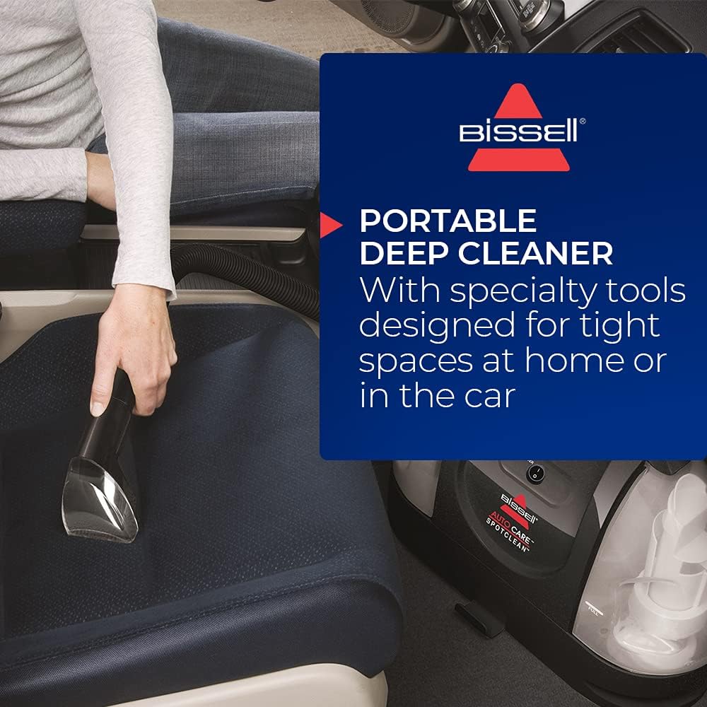BISSELL - Portable Carpet Cleaner - Little Green Carpet & Upholstery Machine - 48oz Capacity with Stain Brush and self-Cleaning Hydro-Rinse Tool for Home and Automotive use