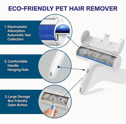 Pet Hair Remover Roller, Reusable Animal Hair Removal Brush for Dogs and Cats, Self Clean Pet Fur from Carpet, Furniture, Rugs, Laundry, Clothes and Bedding, Sofa (Red)