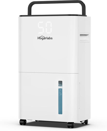 HOGARLABS 32 Pints Home Dehumidifier for Basement Continuous Dehumidify, Intelligent Humidity Control,Smart Dehumidifier with Drain Hose for Liveroom, Bedroom & Bathroom.