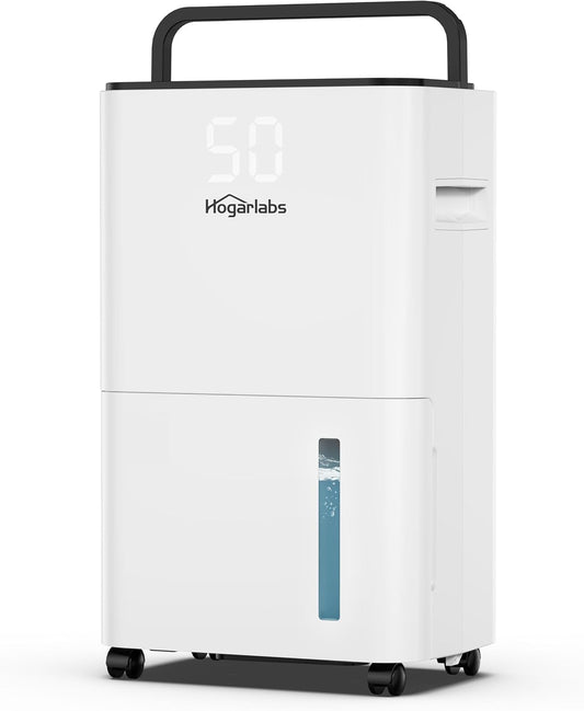 HOGARLABS 32 Pints Home Dehumidifier for Basement Continuous Dehumidify, Intelligent Humidity Control,Smart Dehumidifier with Drain Hose for Liveroom, Bedroom & Bathroom.