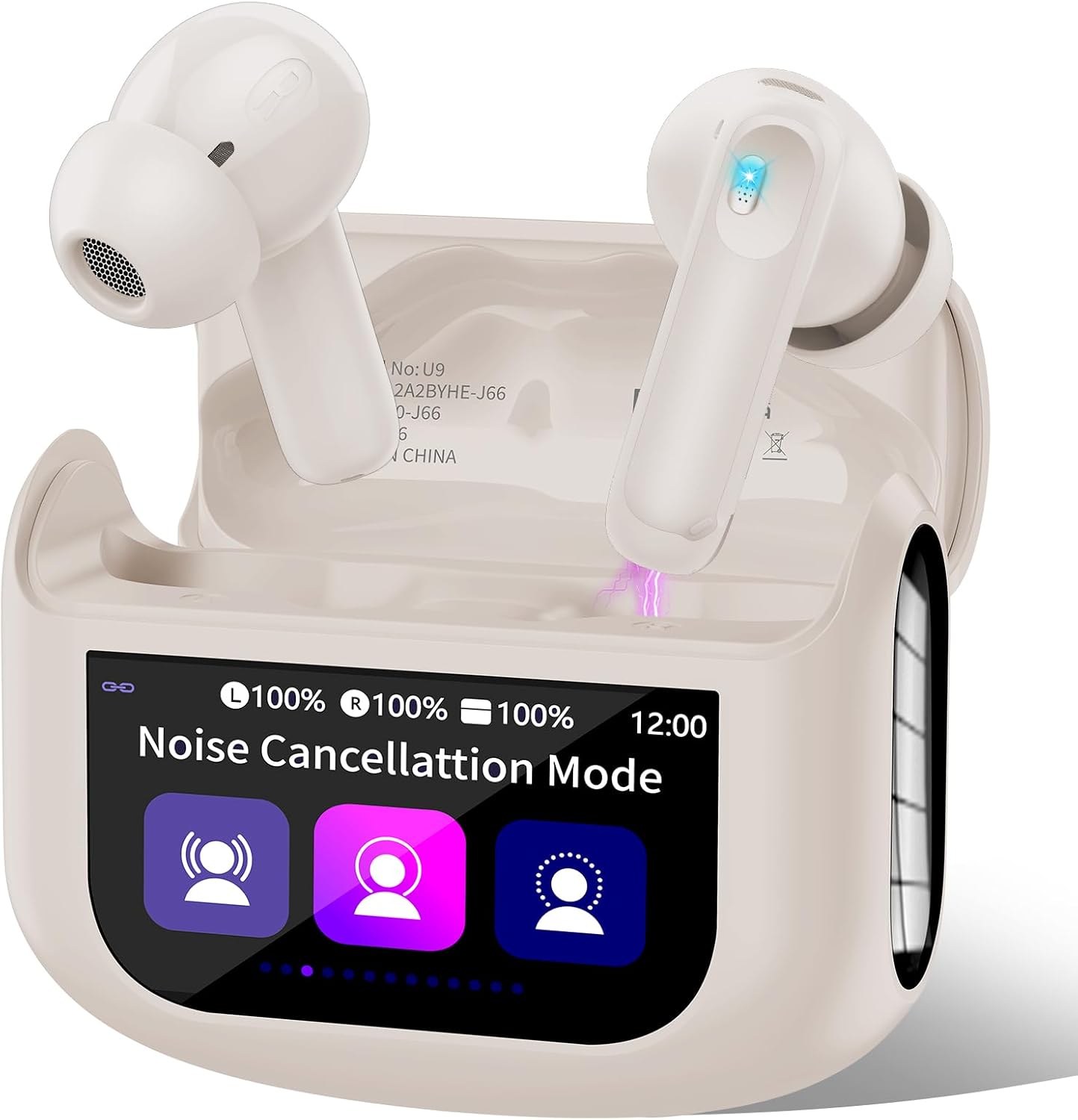 Wireless Earbuds, Bluetooth 5.4 Ear Buds with Multifunctional Touch Screen, 48H HiFi Stereo Headphones, ANC/ENC Noise Cancelling Mic, IPX7 Bluetooth Earbuds with 5 EQ Modes, in Ear Earphones, Black