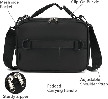 FlowFly Kids Lunch Box Insulated Soft Bag Mini Cooler Back to School Thermal Meal Tote Kit for Girls, Boys, Black