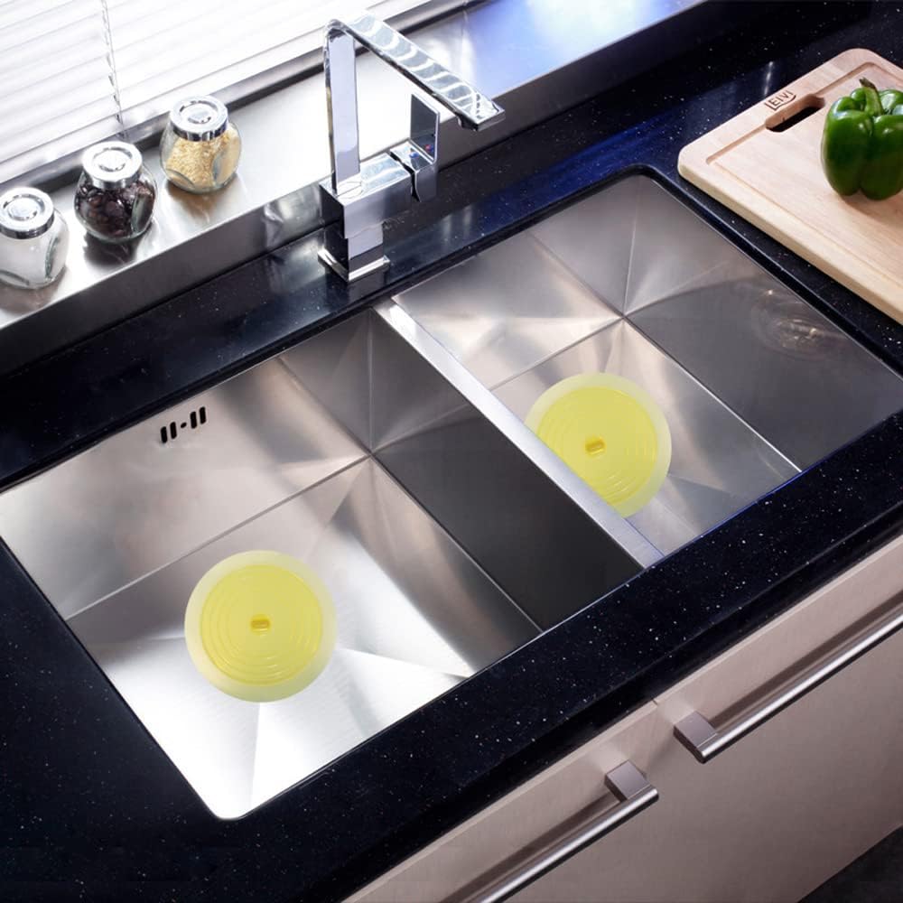 V-TOP Tub Stopper 2 Pack, 6 inches Large Silicone Drain Plug Hair Stopper Flat Suction Cover for Kitchen Bathroom Accessories and Laundry