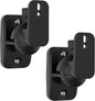 PlusAcc Speaker Wall Mount Brackets – Surround Sound Speaker Wall Mounts with 20° Tilt & 80° Swivel, Bookshelf Speaker Wall Screws Mounts, Holds Up to 7.7 lbs, Space-Saving Design (2-Pack, Black)