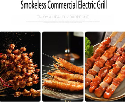 Electric BBQ Grill Machine 3600W Commercial Smokeless Kebab Barbecue Skewer 5 Groups BBQ 50 skewers Grill Oven with Adjustable Temperature for Indoor Outdoor Garden Picnic Camping Seafood Meat