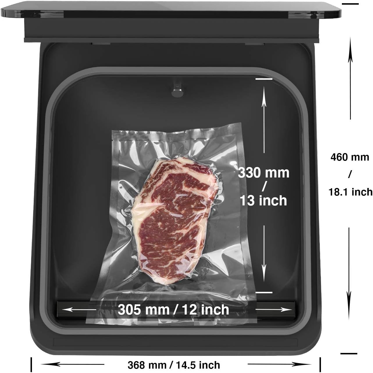 Wevac 12-Inch Chamber Vacuum Sealer CV12 - For Fresh Meats, Soups, Sauces. Heavy Duty, Commercial Width, Compact Design.