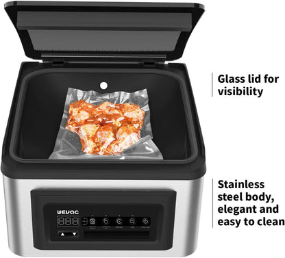 Wevac 12-Inch Chamber Vacuum Sealer CV12 - For Fresh Meats, Soups, Sauces. Heavy Duty, Commercial Width, Compact Design.