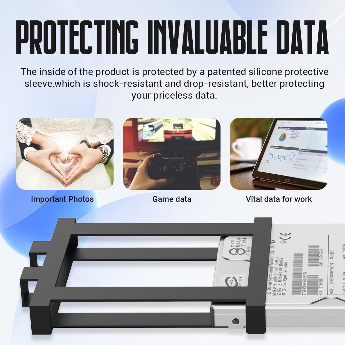 YOTUO 320GB External Hard Drive, Portable Storage Expansion HDD, USB 3.0 & USB-C for PC, Mac, Desktop, Laptop, Smartphone, PS4, Xbox One, Xbox 360, Office & Game, Black