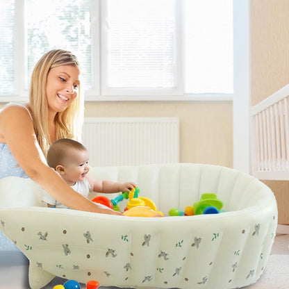Baby Tubs - Inflatable Toddler Shower Tub - Adjustable Foldable Bathing Support Seat Bathroom Accessories for Beach Pool Outdoor Camping Travel