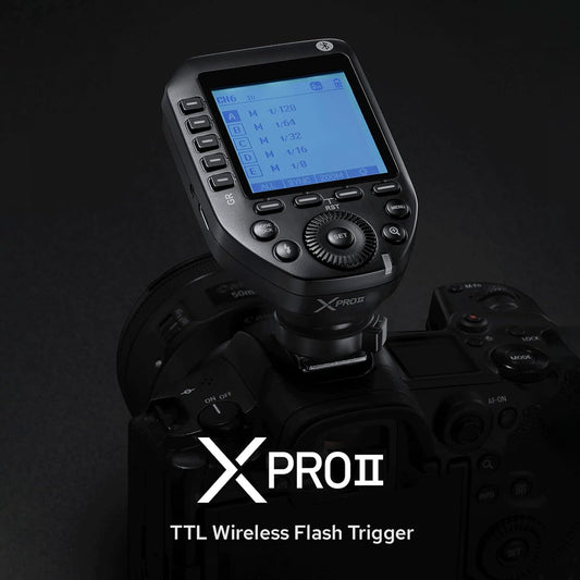 Godox XPROII-C 2.4G Wireless Flash Trigger Transmitter TTL Autoflash 1/8000s HSS Large LCD Screen 32 Channels 16 Groups Replacement for Canon Cameras - PuriLite