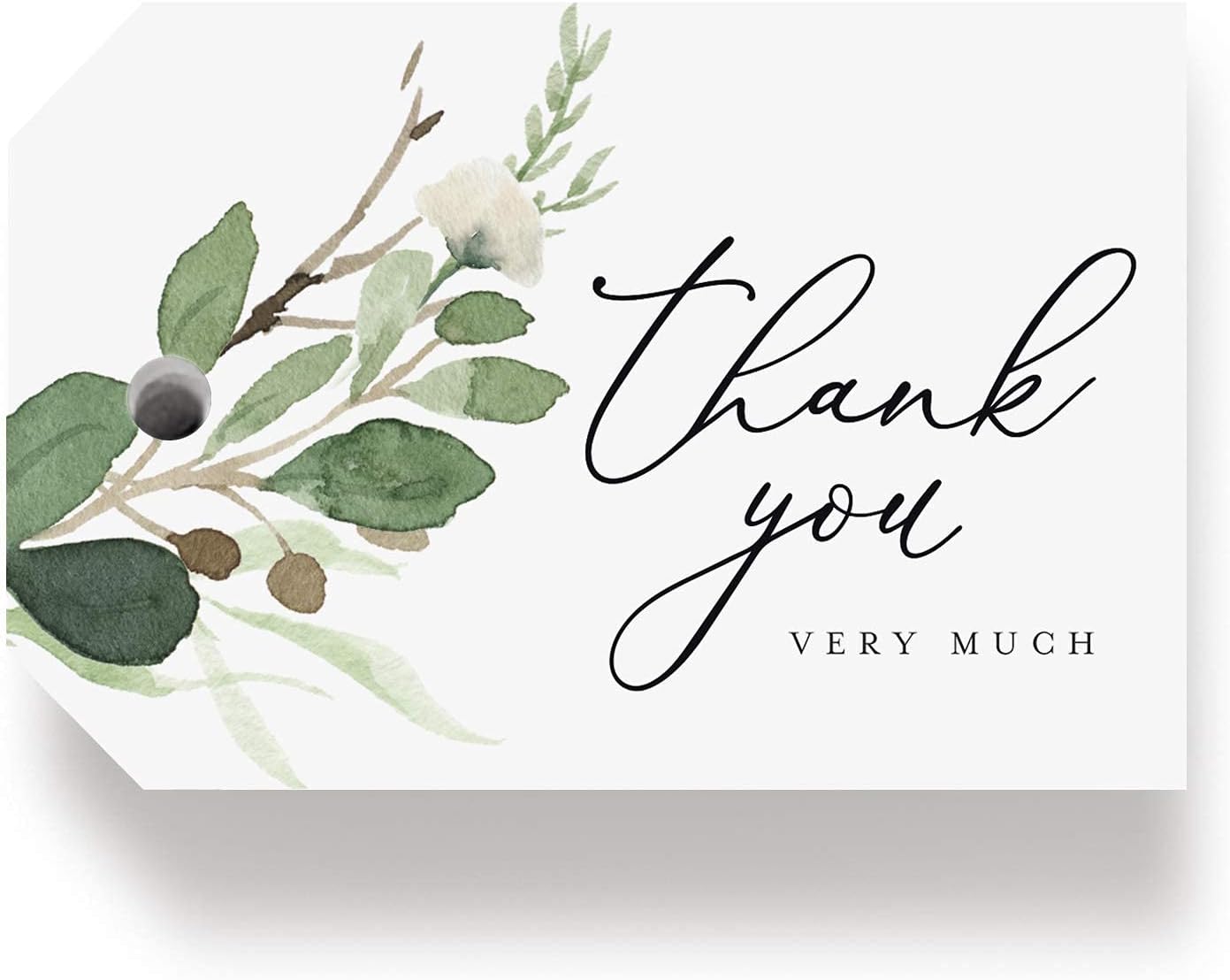 Bliss Collections Thank You Cards - Cards for Weddings, Receptions, Bridal Showers, Baby Showers, Graduations, Special (Rustic Greenery - 25 pieces)