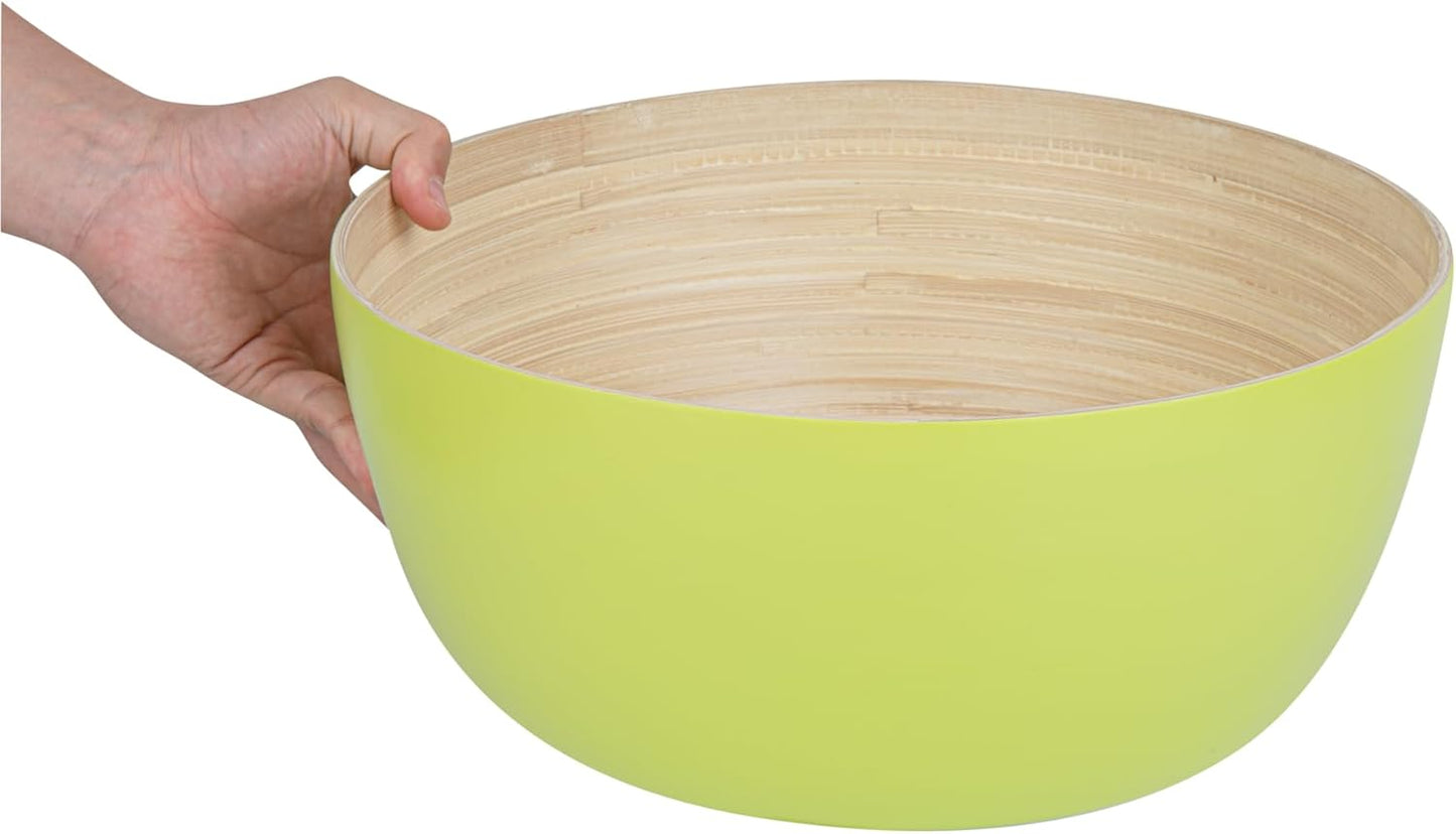Restaurantware-Bambuddha 51 Ounce Extra Large Salad Bowl, 1 Heavy-Duty Round Salad Bowl - Sustainable, Reusable, Blue Bamboo Serving Dish, for Serving Salads, Fruits, and Appetizers