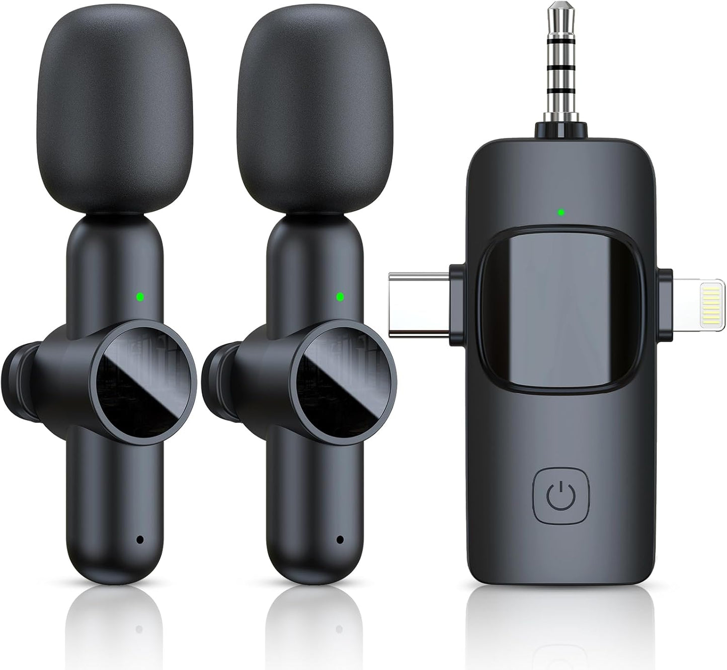 2 Pack Wireless Lavalier Microphone for iPhone iPad, RICCHI Mini Microphone Plug-Play Wireless Mic for Video Recording, Interview, YouTube, Facebook, TikTok, Auto Sync and Noise Reduction