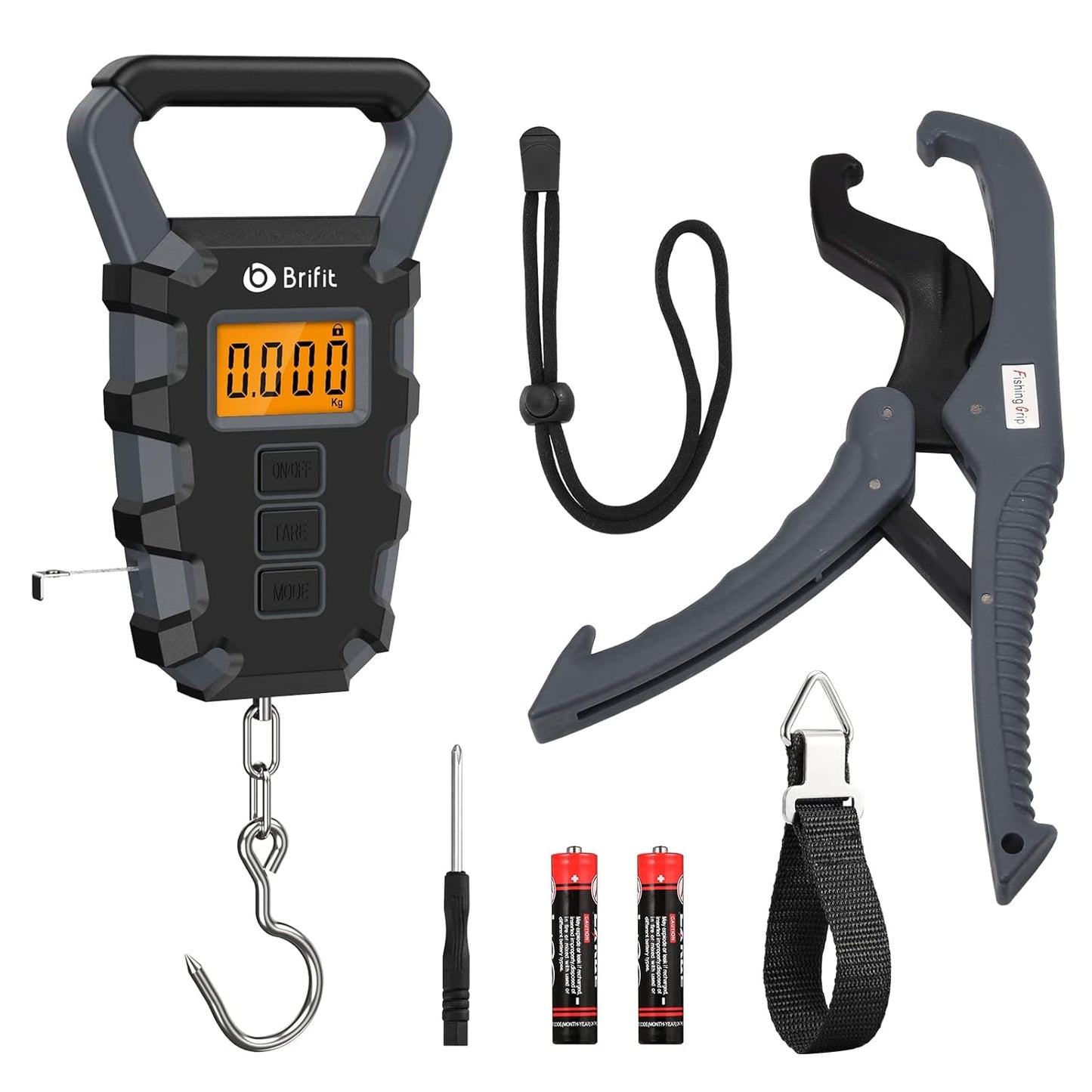 Upgraded Digital Fishing Scale with Ruler, 15g/50kg Electronic Digital Luggage Scale, 110lb Max Fishing Postal Hanging Hook Scale with Measuring Tape, Backlit LCD Display (Batteries Included)