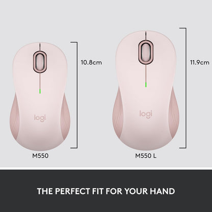 Logitech Signature M650 L Full Size Wireless Mouse - For Large Sized Hands, 2-Year Battery, Silent Clicks, Customizable Side Buttons, Bluetooth, for PC/Mac/Multi-Device/Chromebook - Black