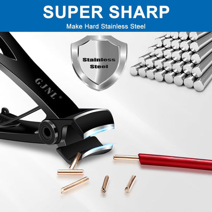 Nail Clippers for Men Thick Nails - Gifts for Men Dad Sharp Extra Large Heavy Duty Toesnail Clippers, 16mm Wide Jaw Opening Toenail Clippers for Seniors Nails Cutter