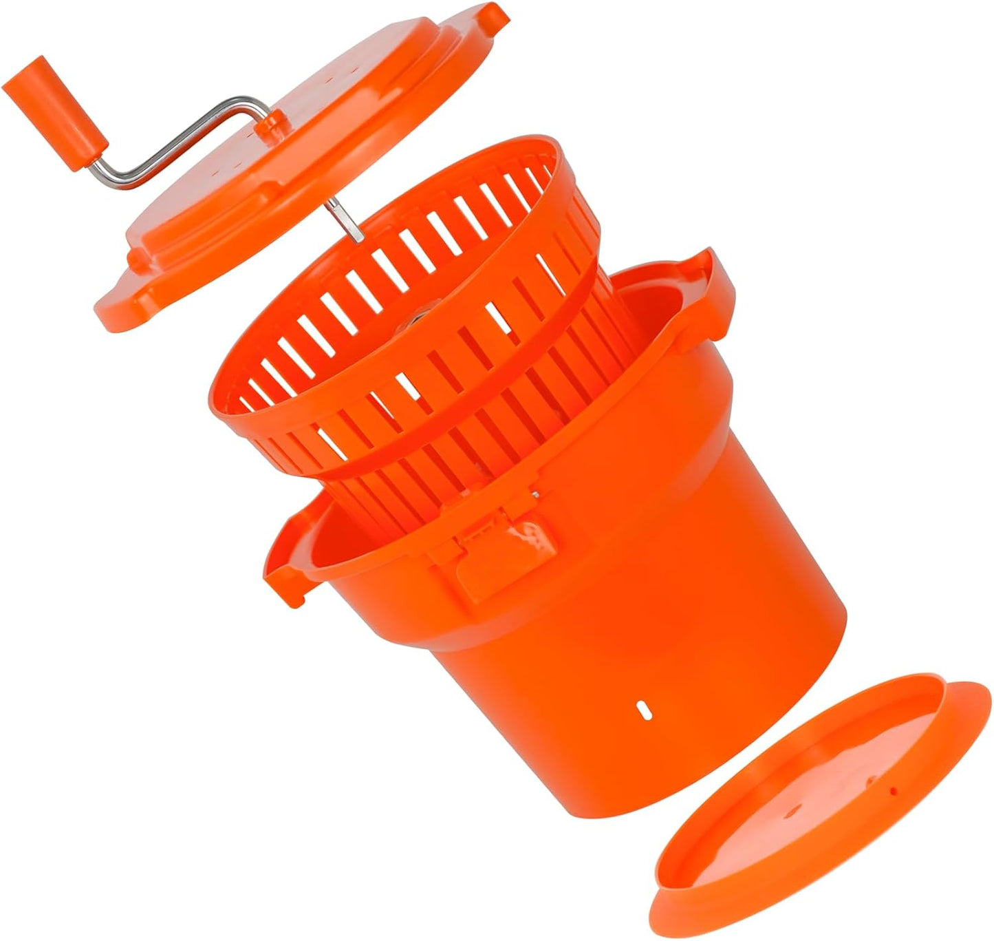 Hakka Commercial Salad Spinner, 3 Gallon/12 L Manual Salad Dryer Jumbo Lettuce Spinner Lettuce Dryer with Silicone Anti-Slip Mat & Draining Hose - Dries up to 3 Heads of Lettuce