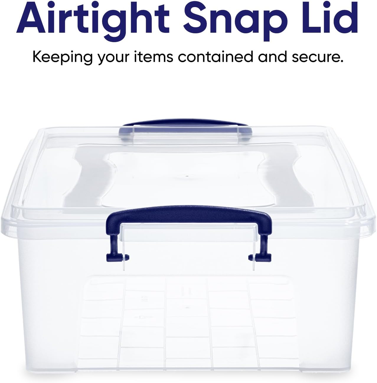 Superio Storage Bins with Lids- 3 Pack, 1.85 Qt Clear Boxes for Organizing, Stackable Plastic Containers- BPA Free, Non-Toxic, Odor Free, Organizer for Home, Office, Dorm