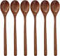 Wooden Spoons, 6 Pieces 9 Inch Wood Soup Spoons for Eating Mixing Stirring, Long Handle Spoon with Japanese Style Kitchen Utensil, ADLORYEA Eco Friendly Table Spoon