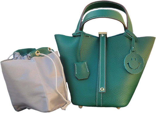 Purilite Select | Genuine Leather Bucket Handbag | Elegant & Fashionable Women's Tote | Lightweight Work & Travel Purse