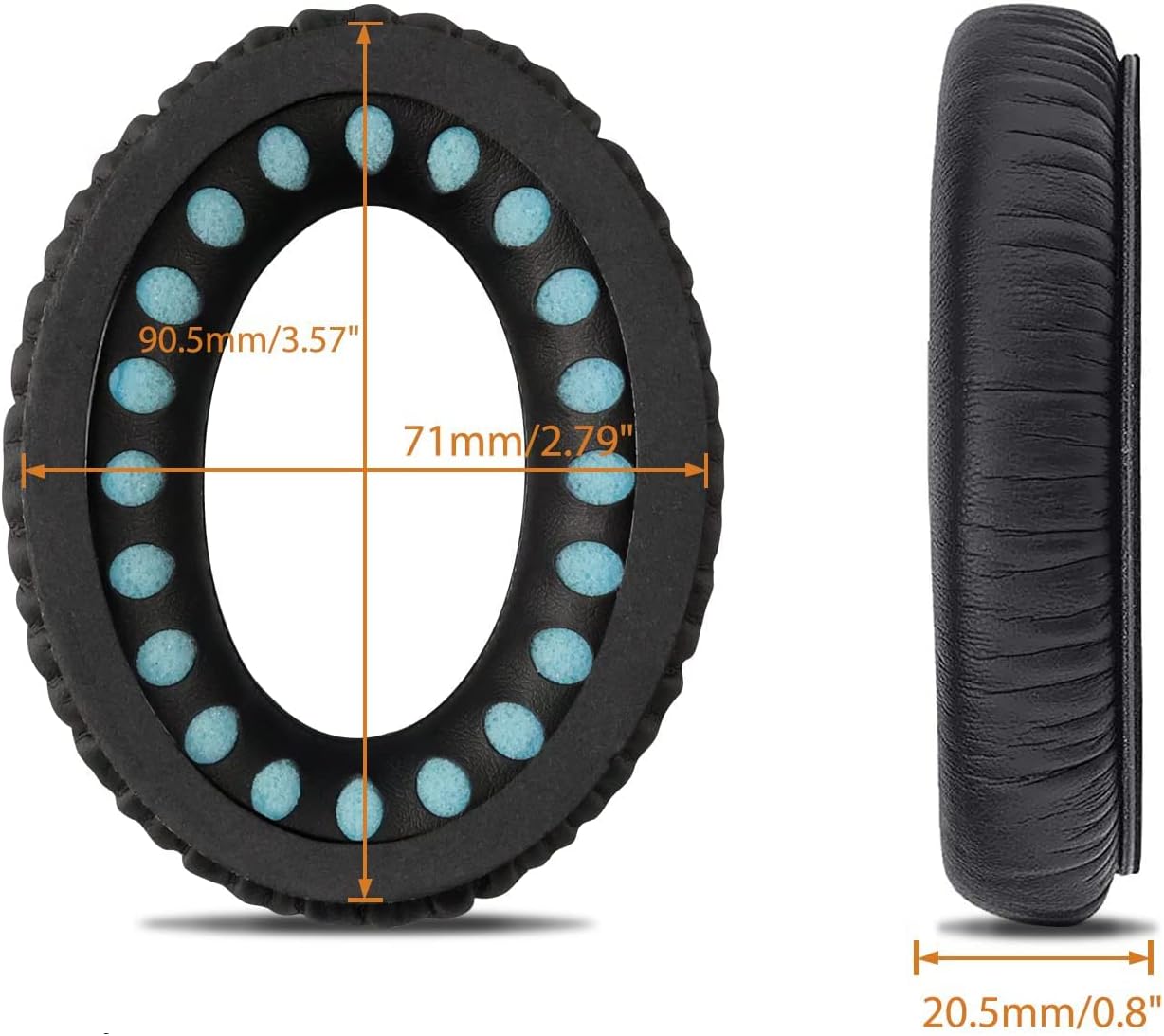 SoloWIT Earpads Cushions for Bose Headphones, Replacement Ear Pads for Bose QuietComfort 15 QC15 QC25 QC2 QC35/Ae2 Ae2i Ae2w/SoundTrue & SoundLink Around-Ear Series - QC25 PL Black&Blue