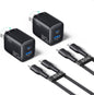 INIU for iPhone 17 16 Charger, 30W GaN Tech USB C Charger Fast Charging, 2-Pack Foldable USB C Charging Block with Cable for iPhone 17 16 Pro Max, MacBook Air 13 M4, Samsung S25 S24, iPad 11 Air
