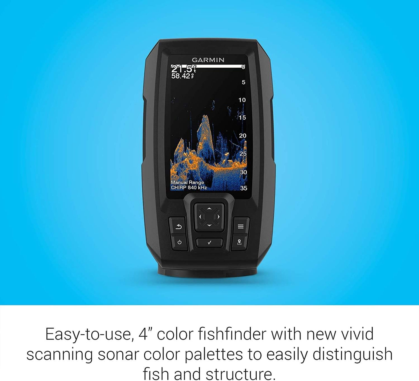 Garmin Striker Vivid 4cv Bundle with Transducer and Protective Cover, 4-inch Color Fishfinder, Vivid Scanning Sonar Color Palettes 010-02550-00