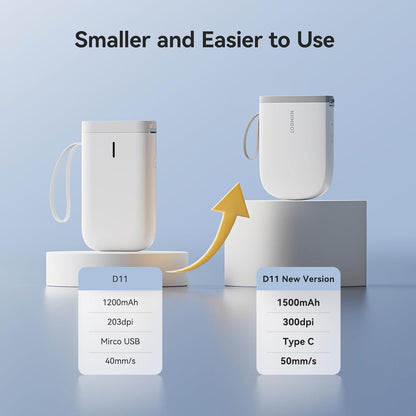 NIIMBOT D110 Mini Label Maker Machine with Tape(Pre-Cut Size 12x40mm), Portable Bluetooth Sticker Printer, Inkless Automatic Feeding One-Touch Custom Printing, Compatible with Phone Only