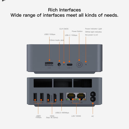 Beelink SER8 Mini PC, AMD Ryzen 7 8845HS(4nm, 8C/16T) up to 5.1GHz, Mini Computer 32GB DDR5 RAM 1TB M.2 NVME SSD, Desktop PC 4K@144Hz Triple Display, Mini Gaming Computer WiFi6/BT5.2/2.5Gbps/W-11 Pro