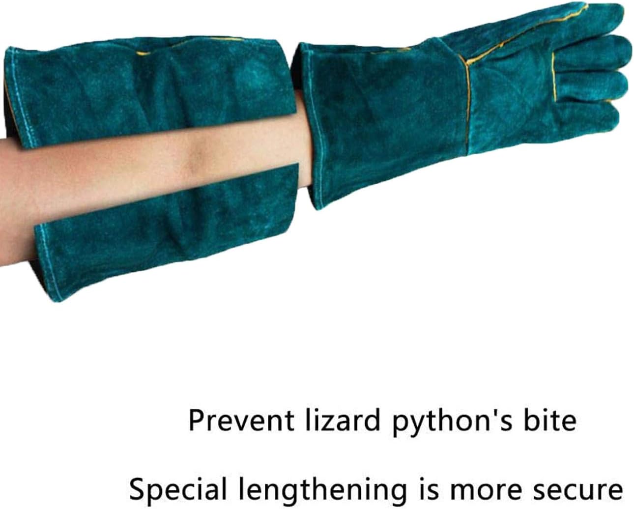 Animal Handling Gloves Bite Proof, 60cm/ 23.6In Scratch Resistant Leather Gloves for Grabbing/Grooming/Handling Dog Cat Bird Snake Parrot Lizard Reptile - Protection Pet Gloves