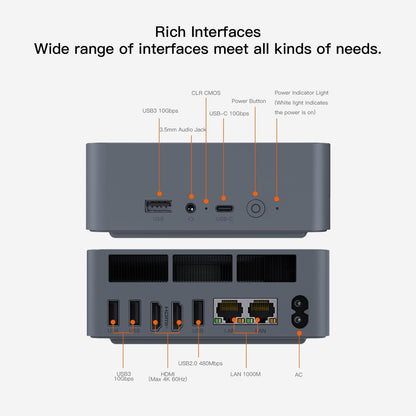 Beelink SER8 Mini PC, AMD Ryzen 7 8845HS(4nm, 8C/16T) up to 5.1GHz, Mini Computer 32GB DDR5 RAM 1TB M.2 NVME SSD, Desktop PC 4K@144Hz Triple Display, Mini Gaming Computer WiFi6/BT5.2/2.5Gbps/W-11 Pro